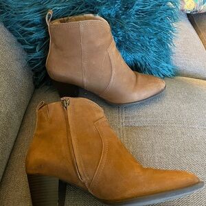 Vionic Tan Ankle Booties with Zipper